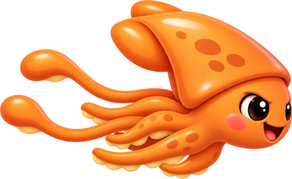 Brainy the squid swimming