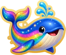 Rainbow whale, a rare sticker